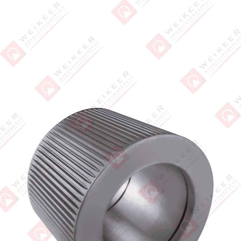 Rouleau à granulés en acier à roulement à extrémité fermée ondulé